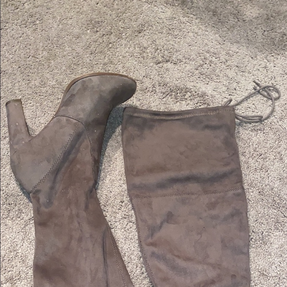 Brown thigh high boots